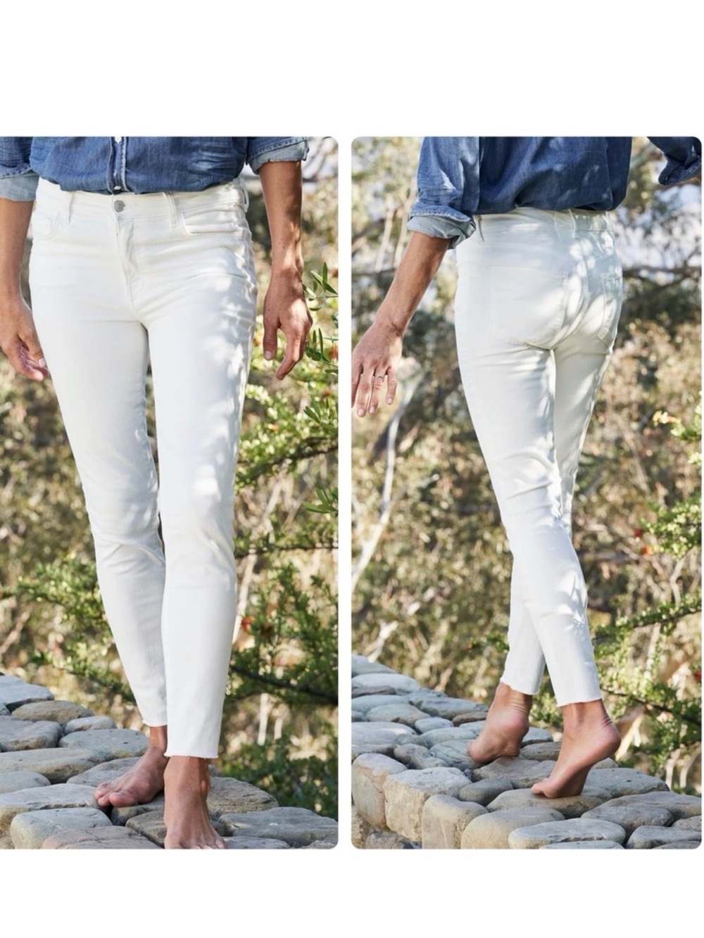 Frank & Eileen Sligo Skinny Jean Italian Performance Denim Vintage White Size 32